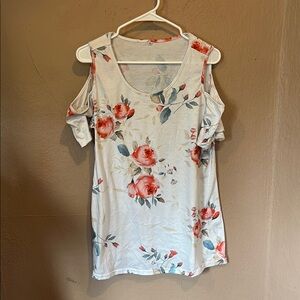 Floral Cold Shoulder Top